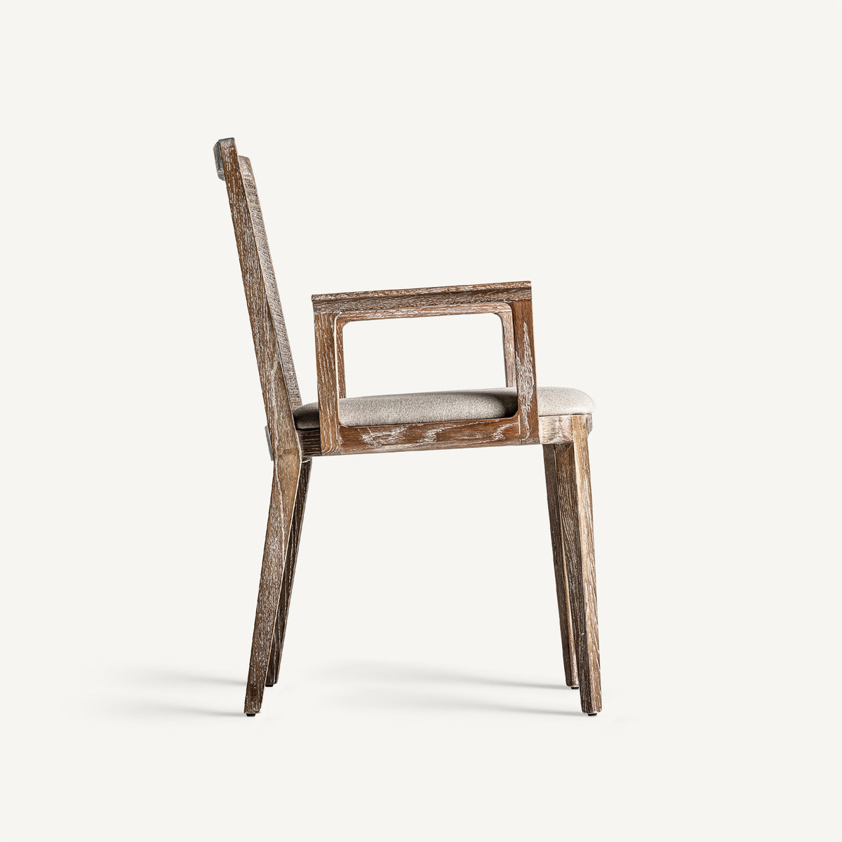 Silla de fresno y lino Alcalalí blanco roto
