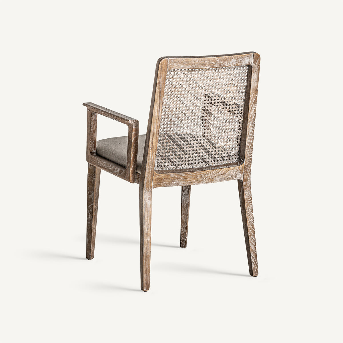 Silla de fresno y lino Alcalalí blanco roto