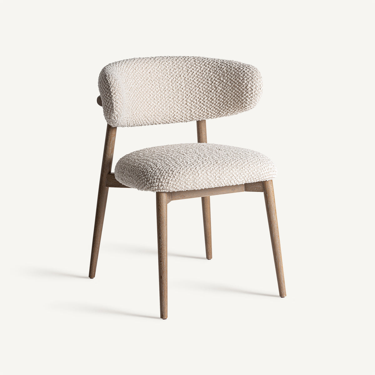 Silla de fresno y tapizado beige Forcall