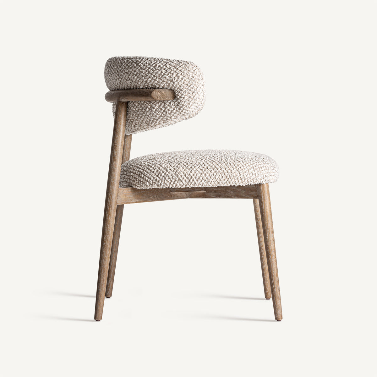 Silla de fresno y tapizado beige Forcall