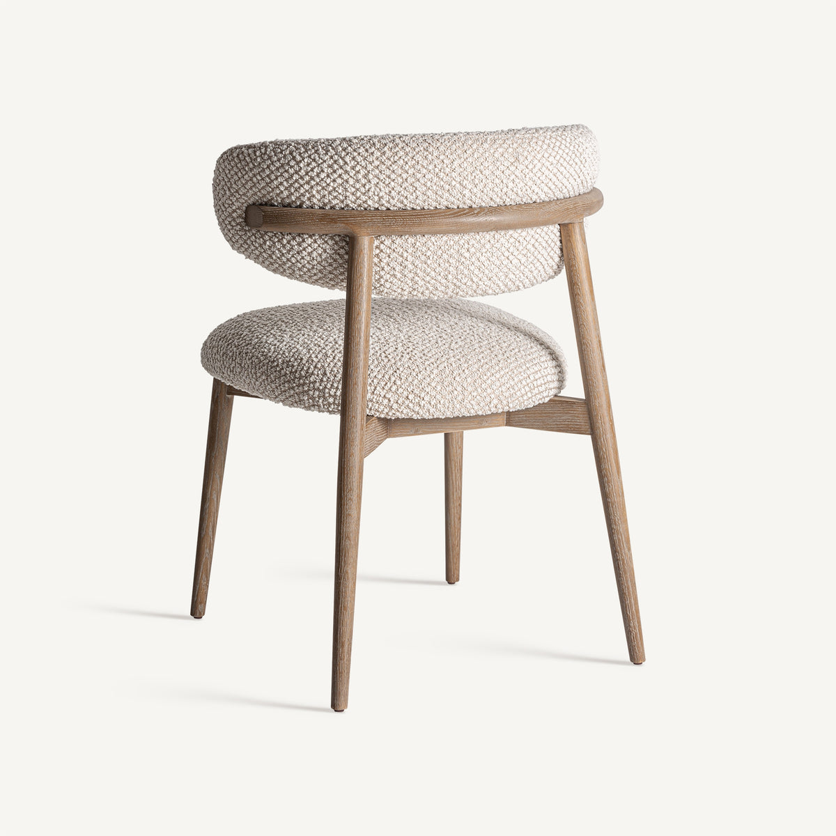 Silla de fresno y tapizado beige Forcall