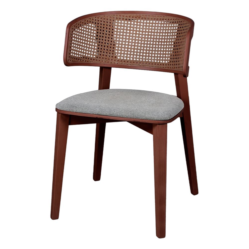 Silla de haya con respaldo de rejilla Flavia