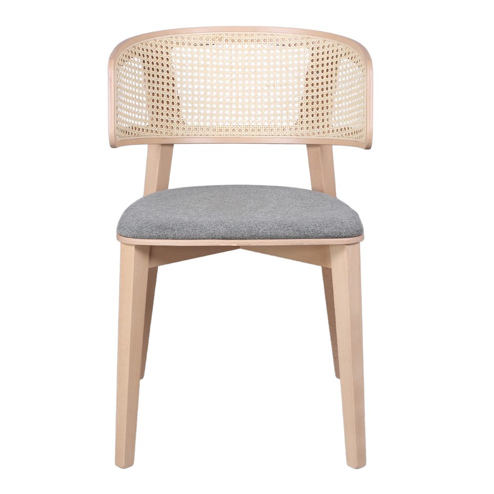 Silla de haya con respaldo de rejilla Flavia