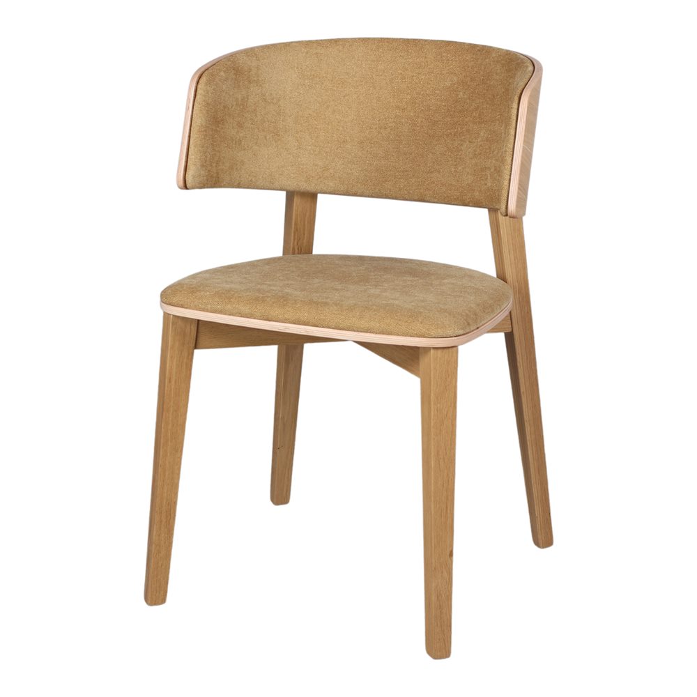 Silla de haya tapizada con brazos Nadia