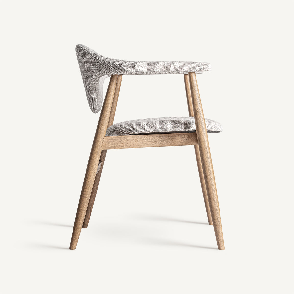 Silla de haya tapizada en gris Requena