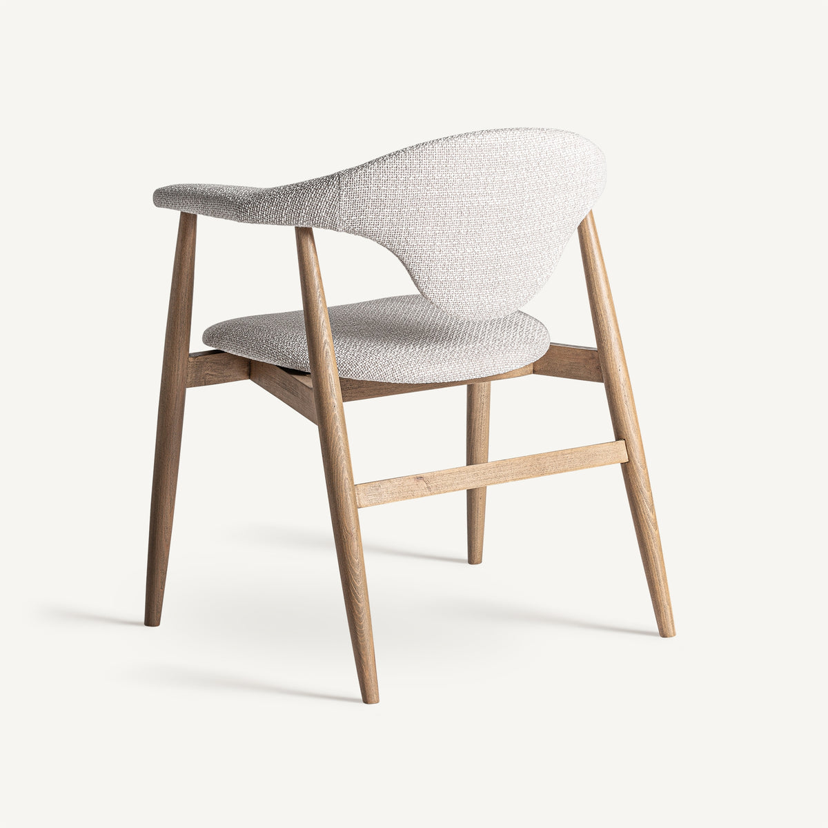 Silla de haya tapizada en gris Requena