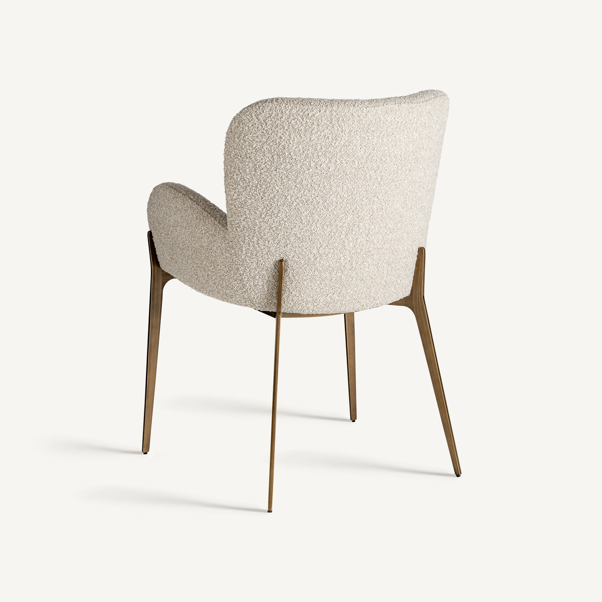 Silla de hierro bronce y tapizado beige Oropesa