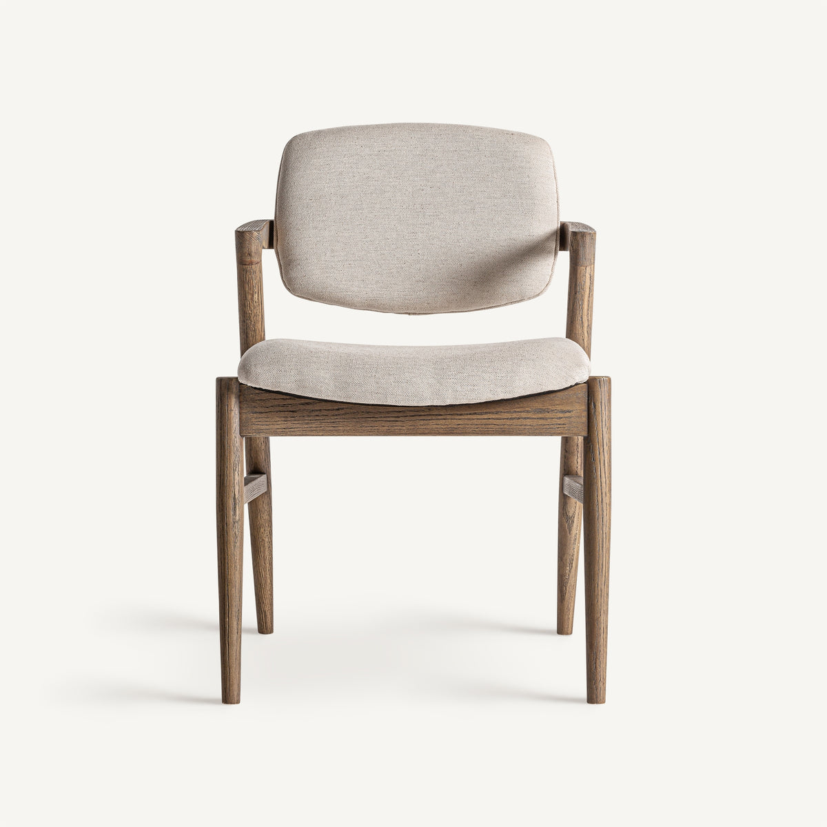 Silla de lino beige y fresno Murla