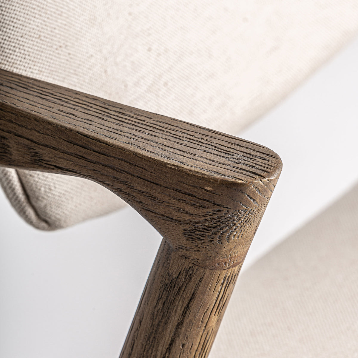 Silla de lino beige y fresno Murla