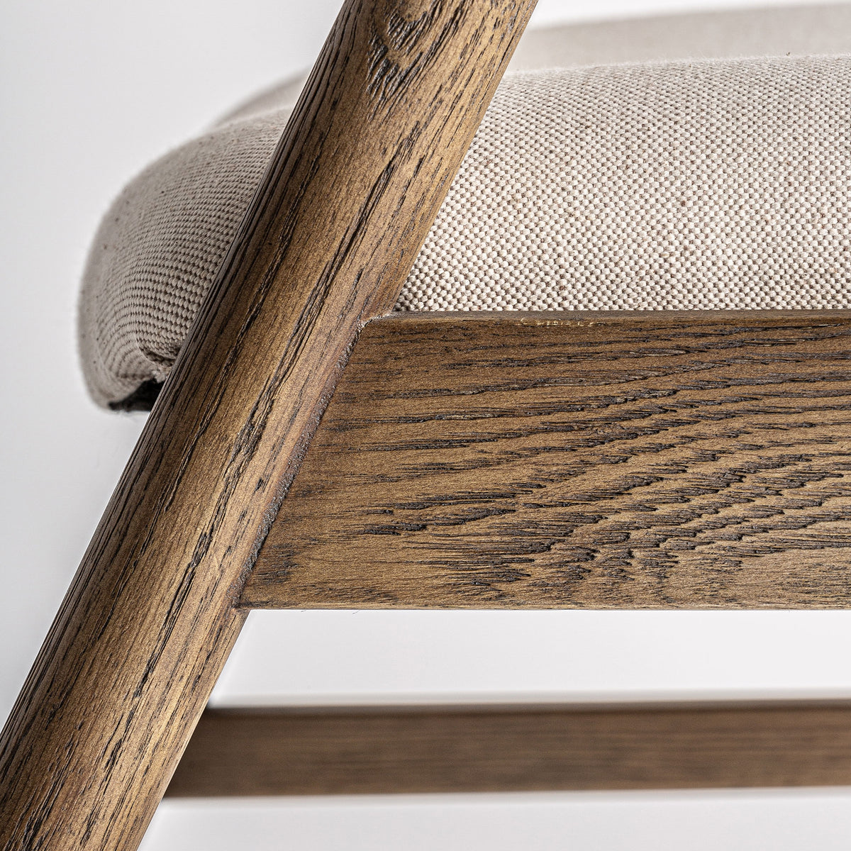 Silla de lino beige y fresno Murla