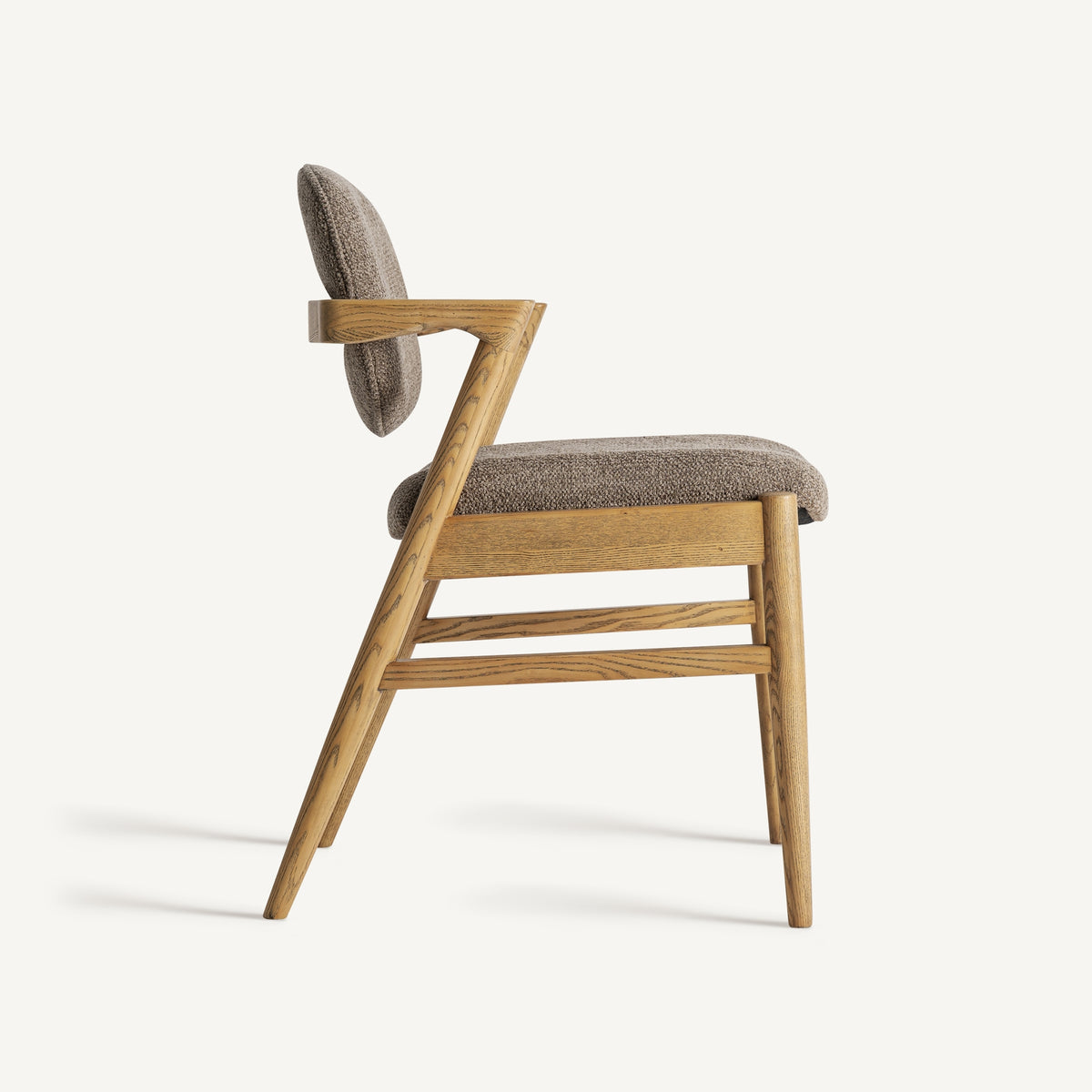 Silla de lino topo y fresno Murla