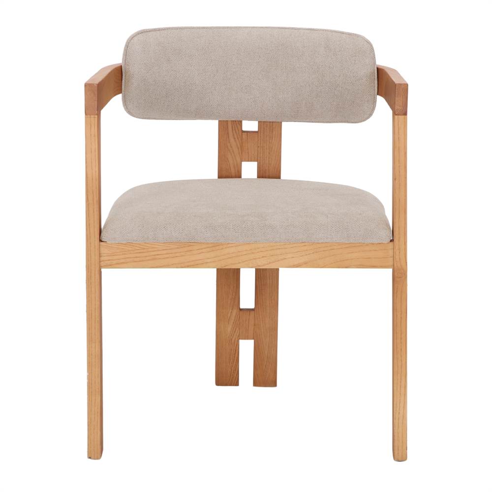 Silla de madera de olmo tapizada Gisela