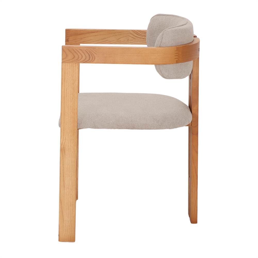 Silla de madera de olmo tapizada Gisela