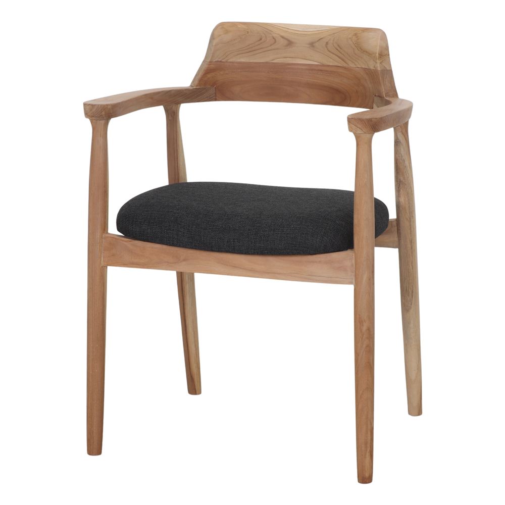 Silla de madera de teca con brazos Vinicio