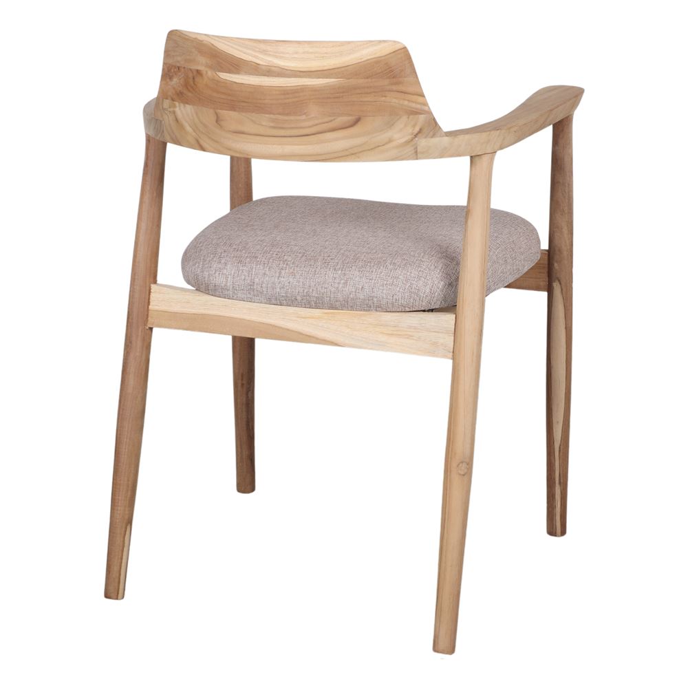 Silla de madera de teca con brazos Vinicio