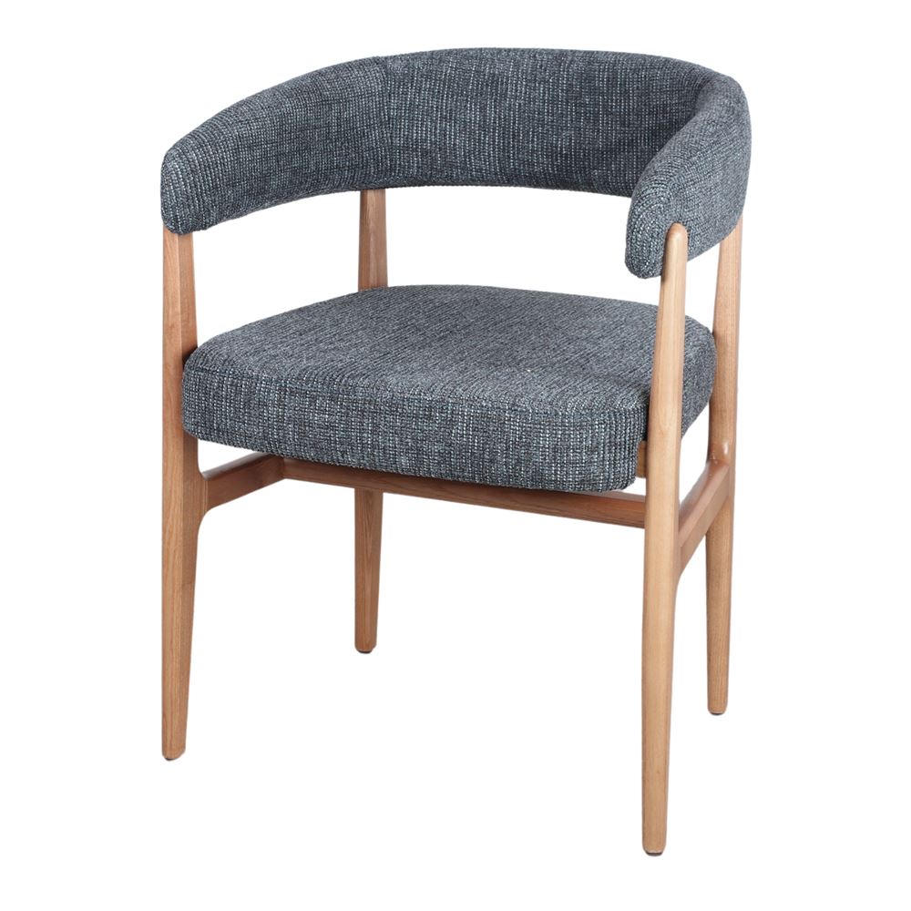 Silla de madera tapizada con brazos Tejat