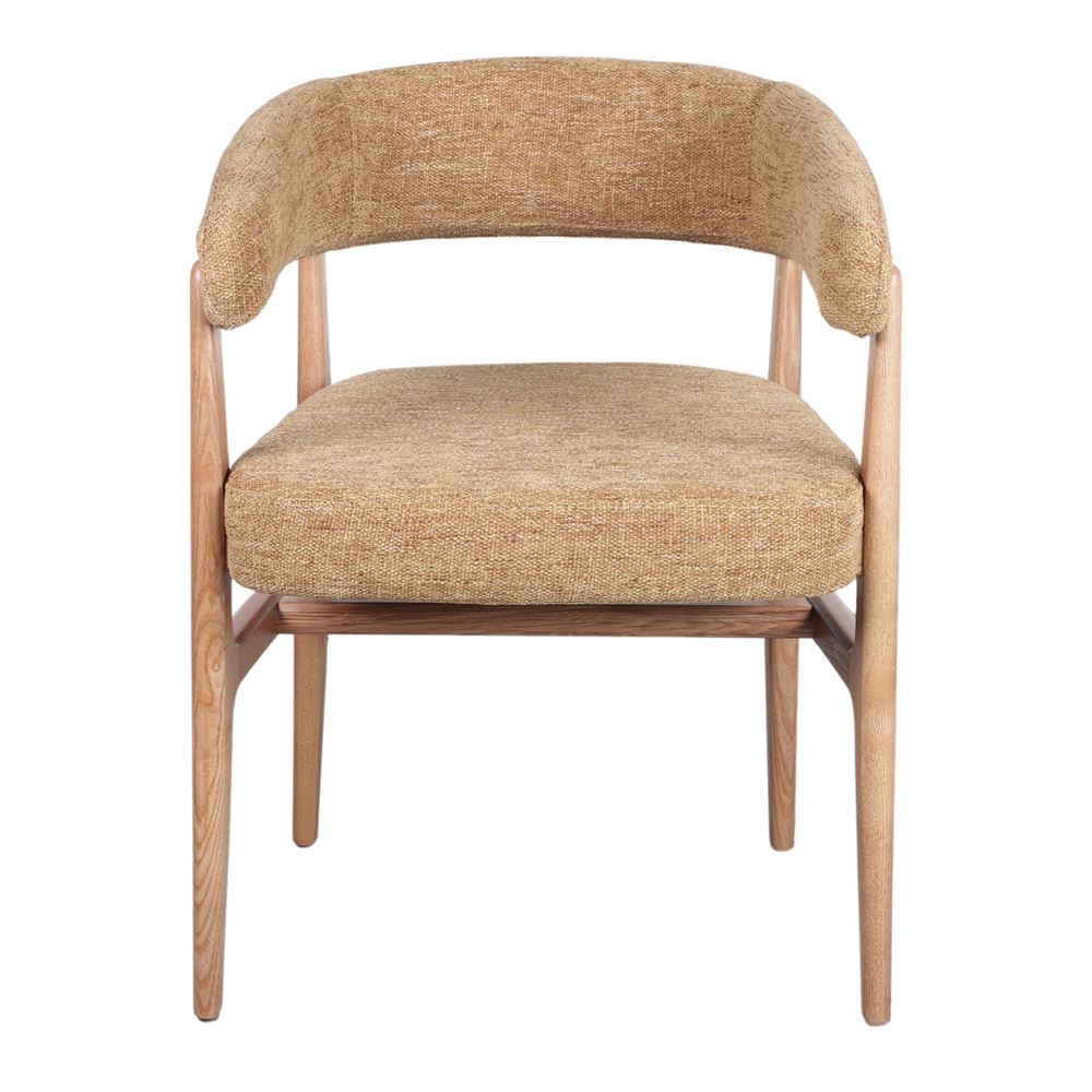Silla de madera tapizada con brazos Tejat