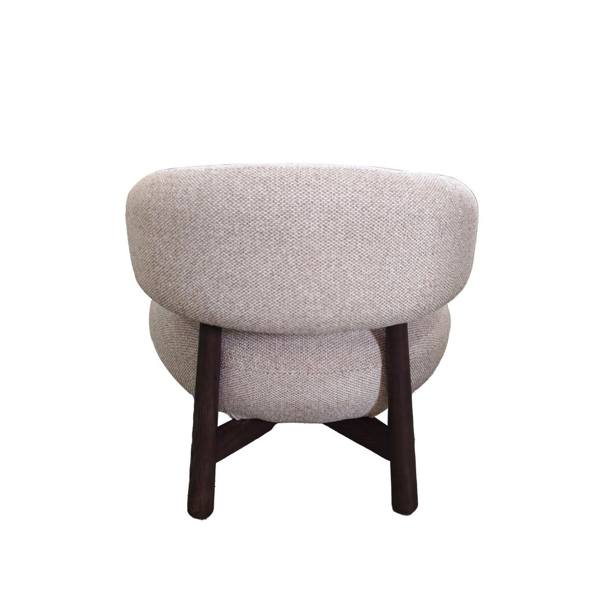 Silla redondeada de madera y lino Benasque