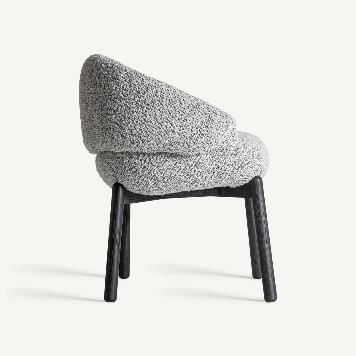 Silla de olmo bicolor y tapizado gris Alcossebre