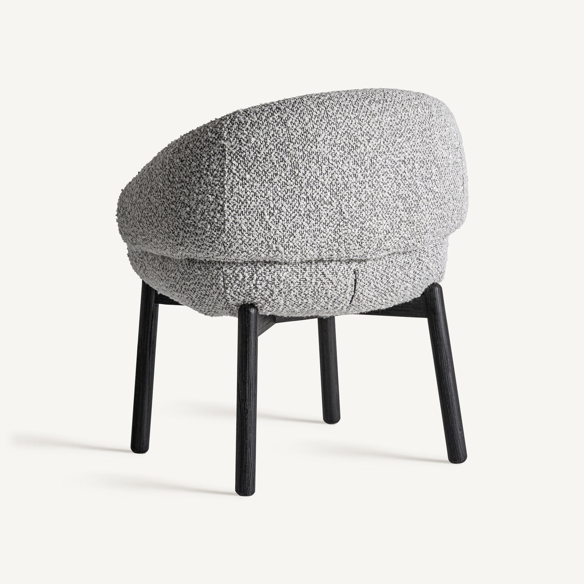 Silla de olmo bicolor y tapizado gris Alcossebre
