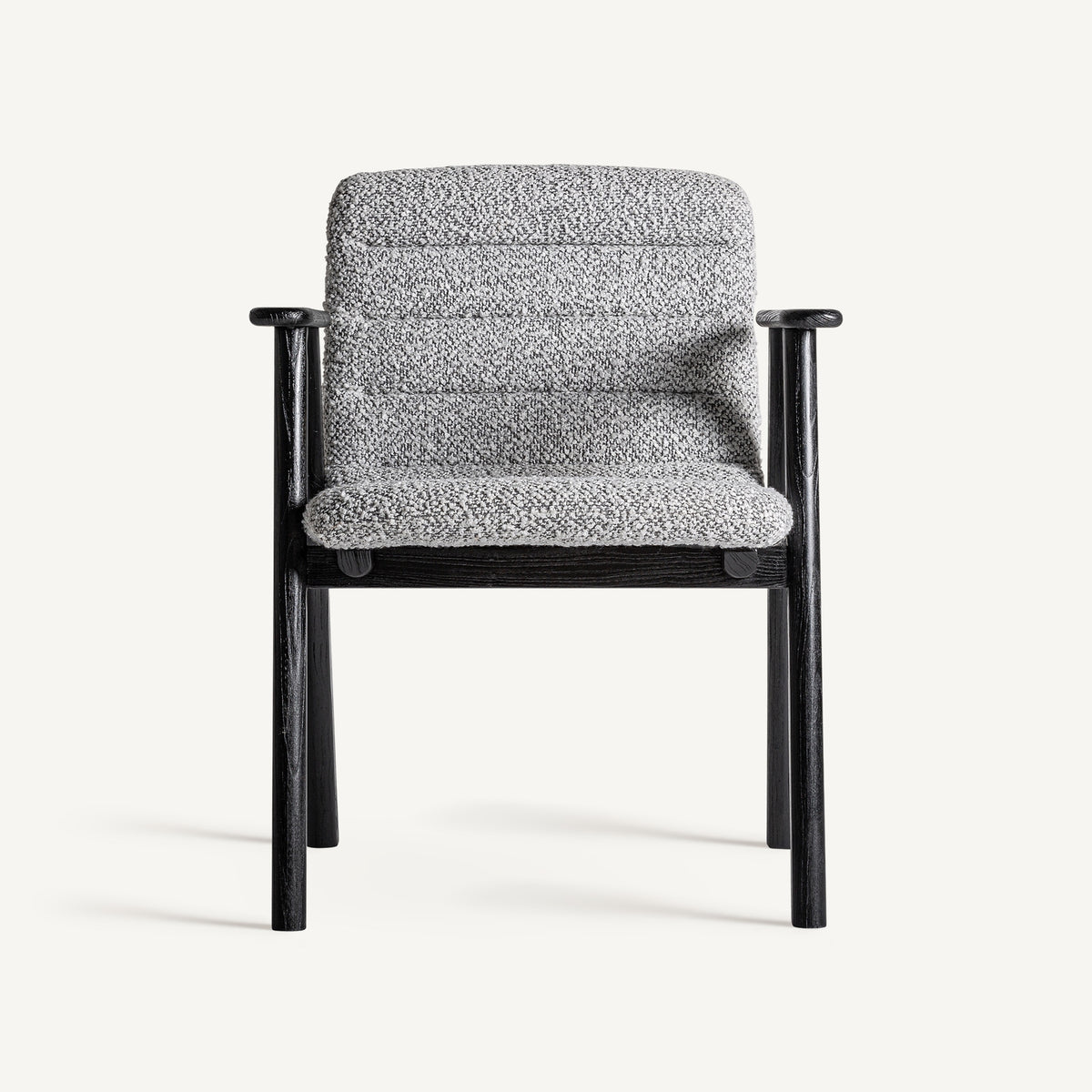 Silla de olmo negro y tapizado gris Alcossebre 62 cm