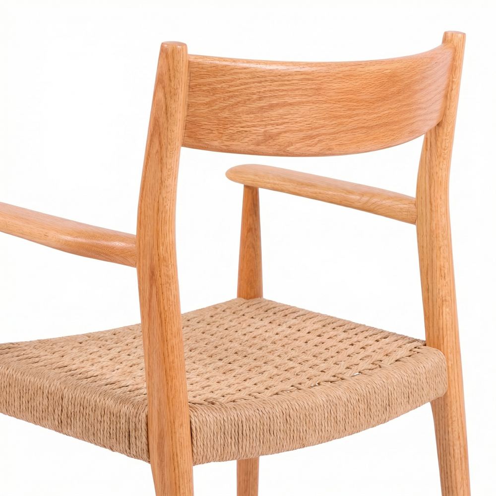 Silla de olmo y cuerda natural Luca