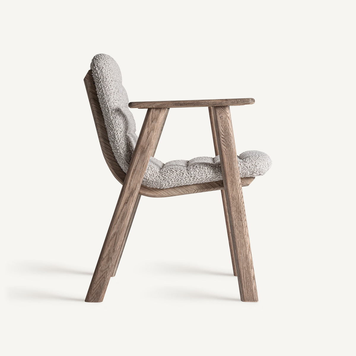 Silla de olmo y tapizado beige Alcossebre 62 cm