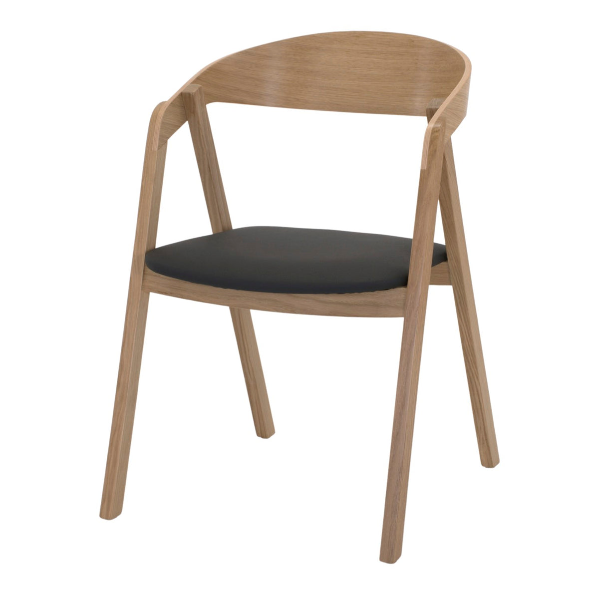 Silla de roble con asiento tapizado Ilaria