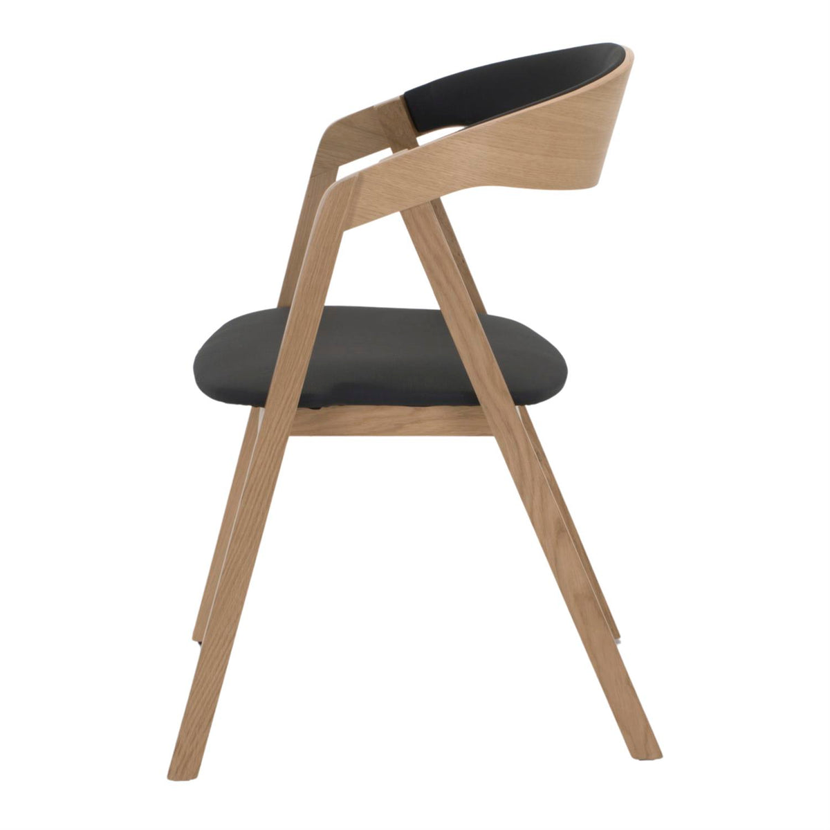 Silla de roble tapizada con brazos Capella