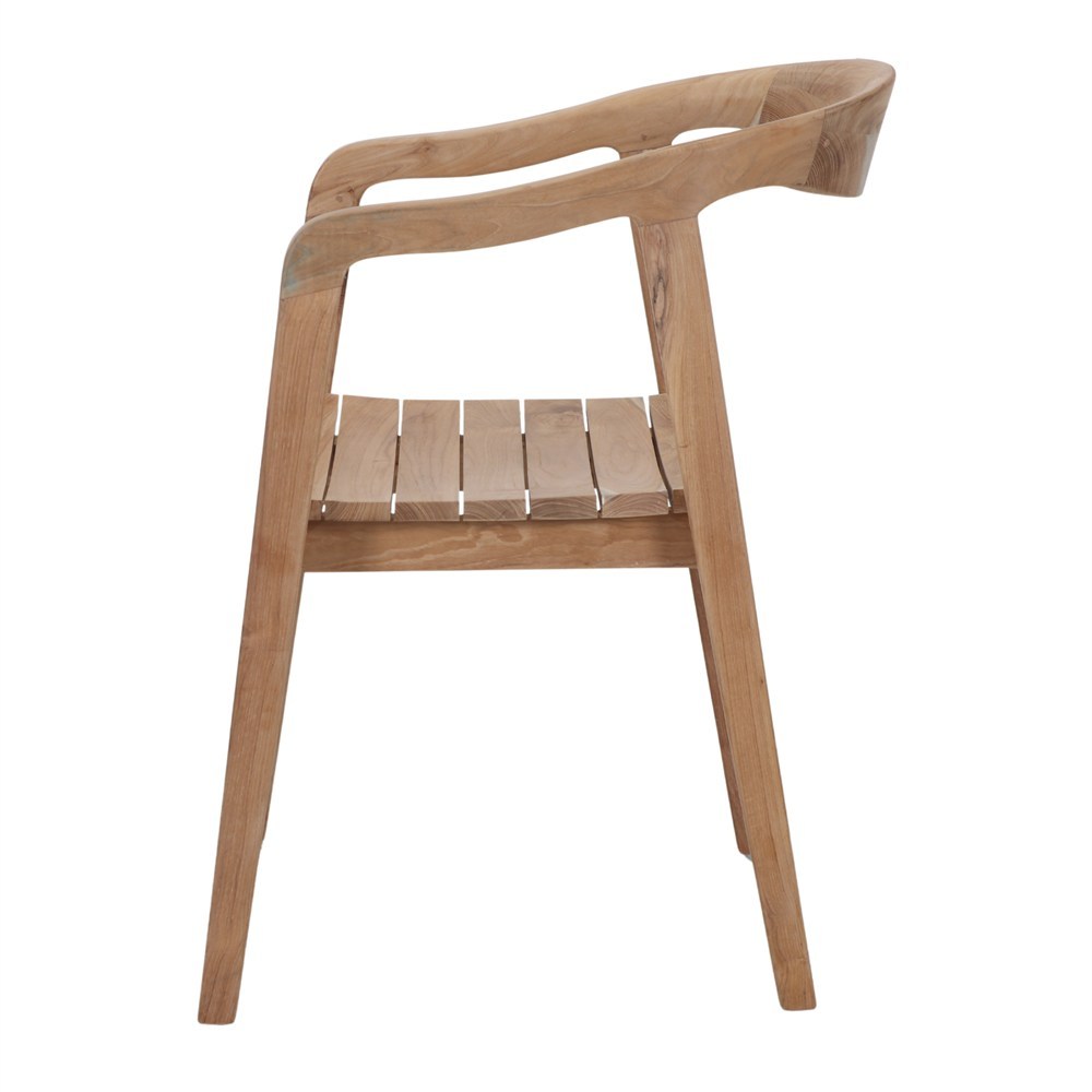 Silla de teca con brazos Iris