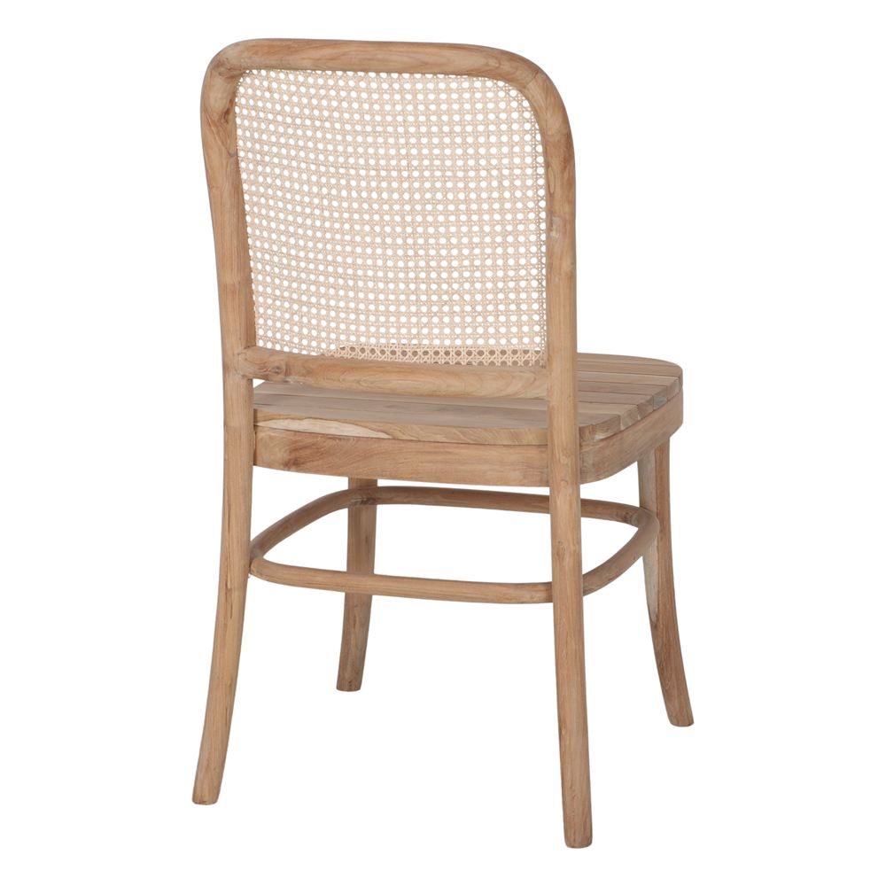 Silla de teca curvada con rejilla Ruperto