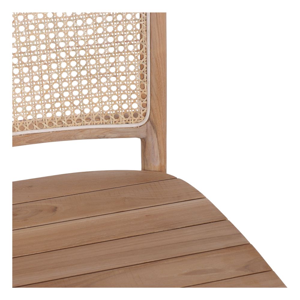 Silla de teca curvada con rejilla Ruperto