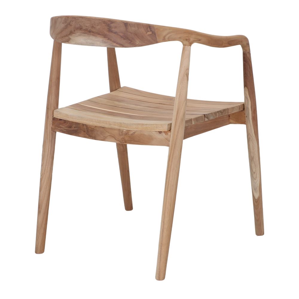 Silla de teca torneada con brazos Arianna