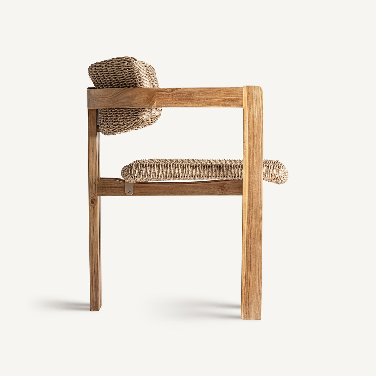 Silla de teca y cuerda marrón Vrboska