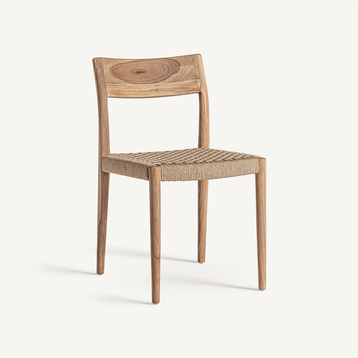 Silla de teca y fibra natural Montanejos
