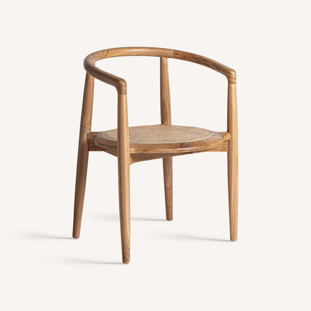 Silla de teca y ratán Portinatx