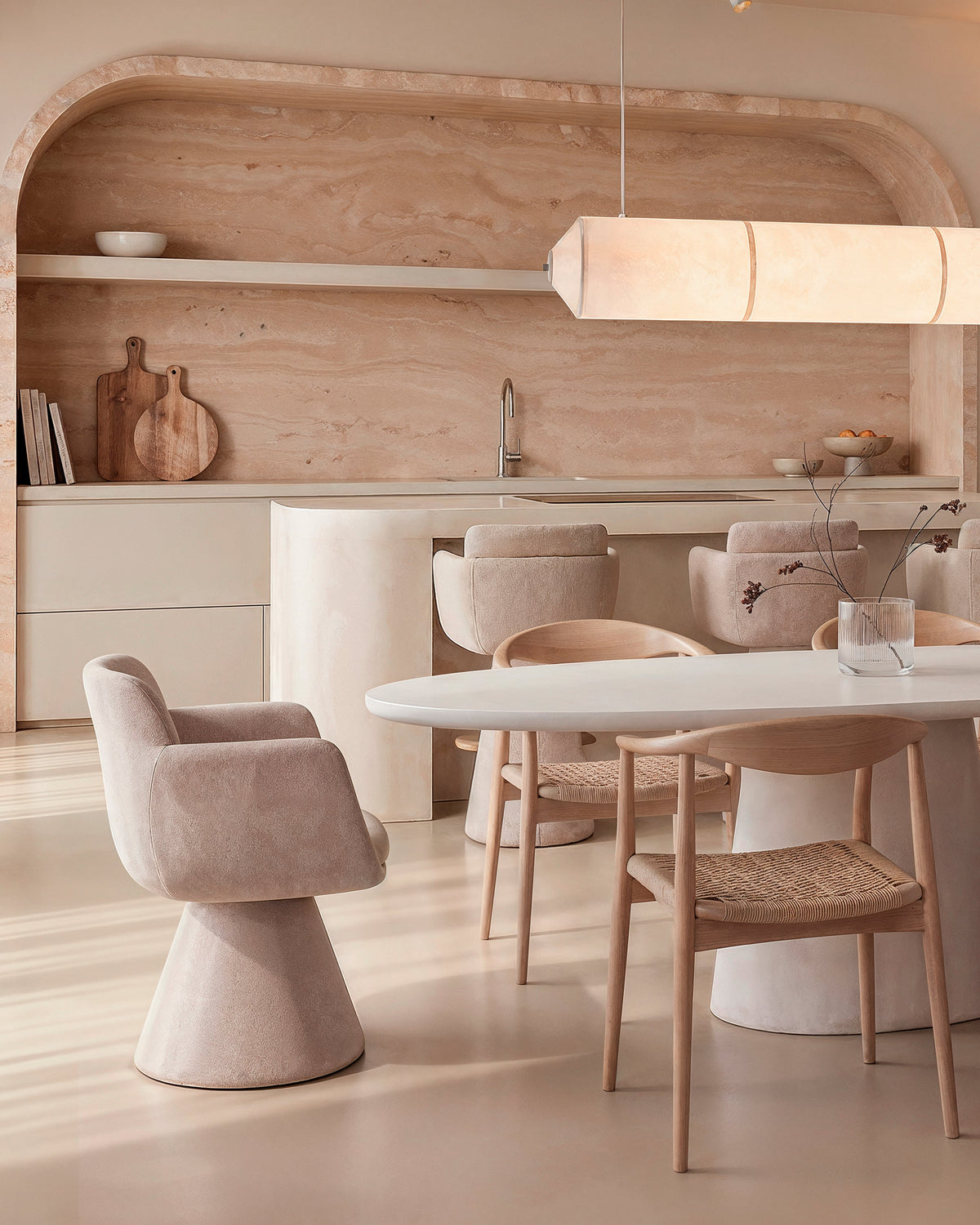 Silla giratoria Niza Velia Beige