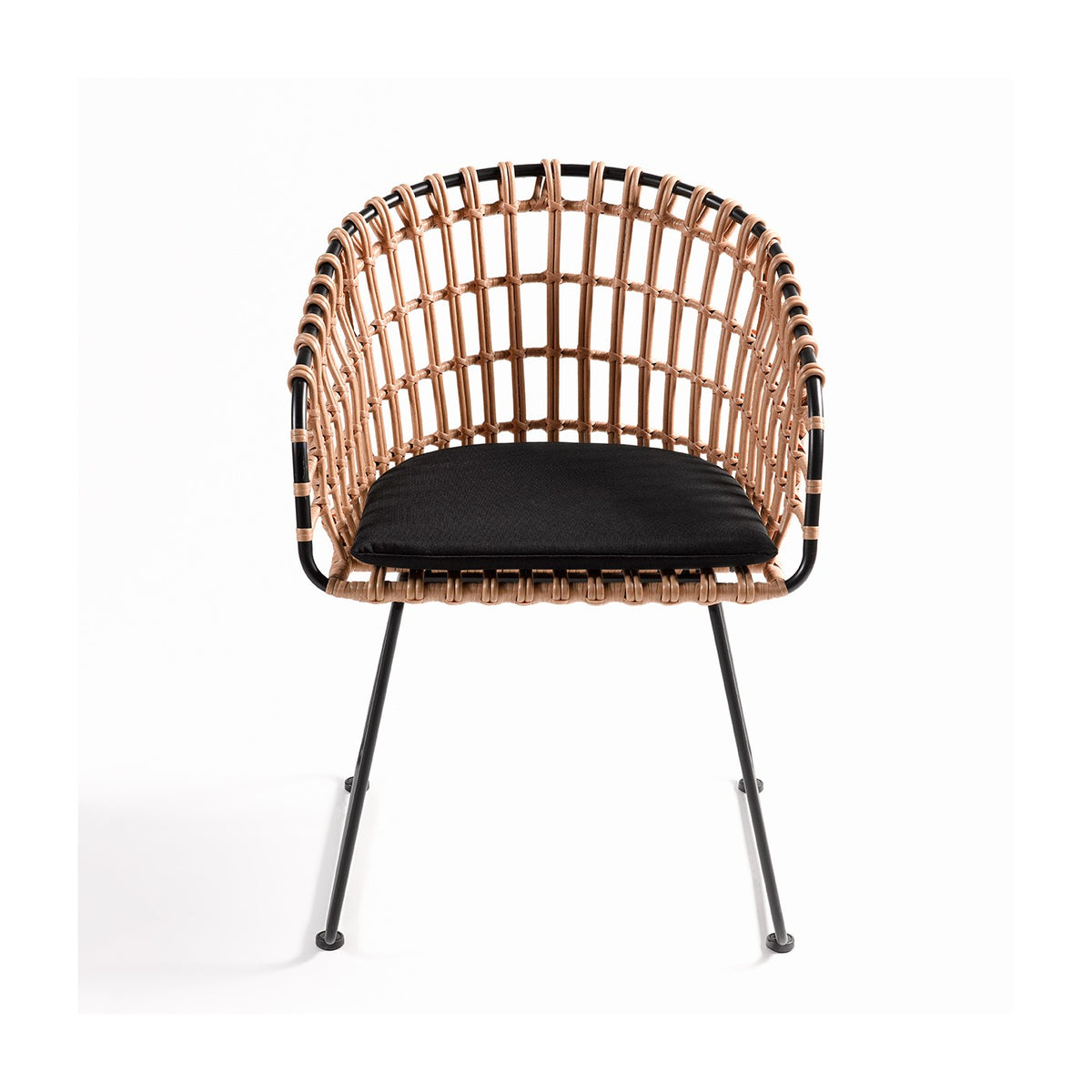 Sillón de ratán sintético redondeado Caños
