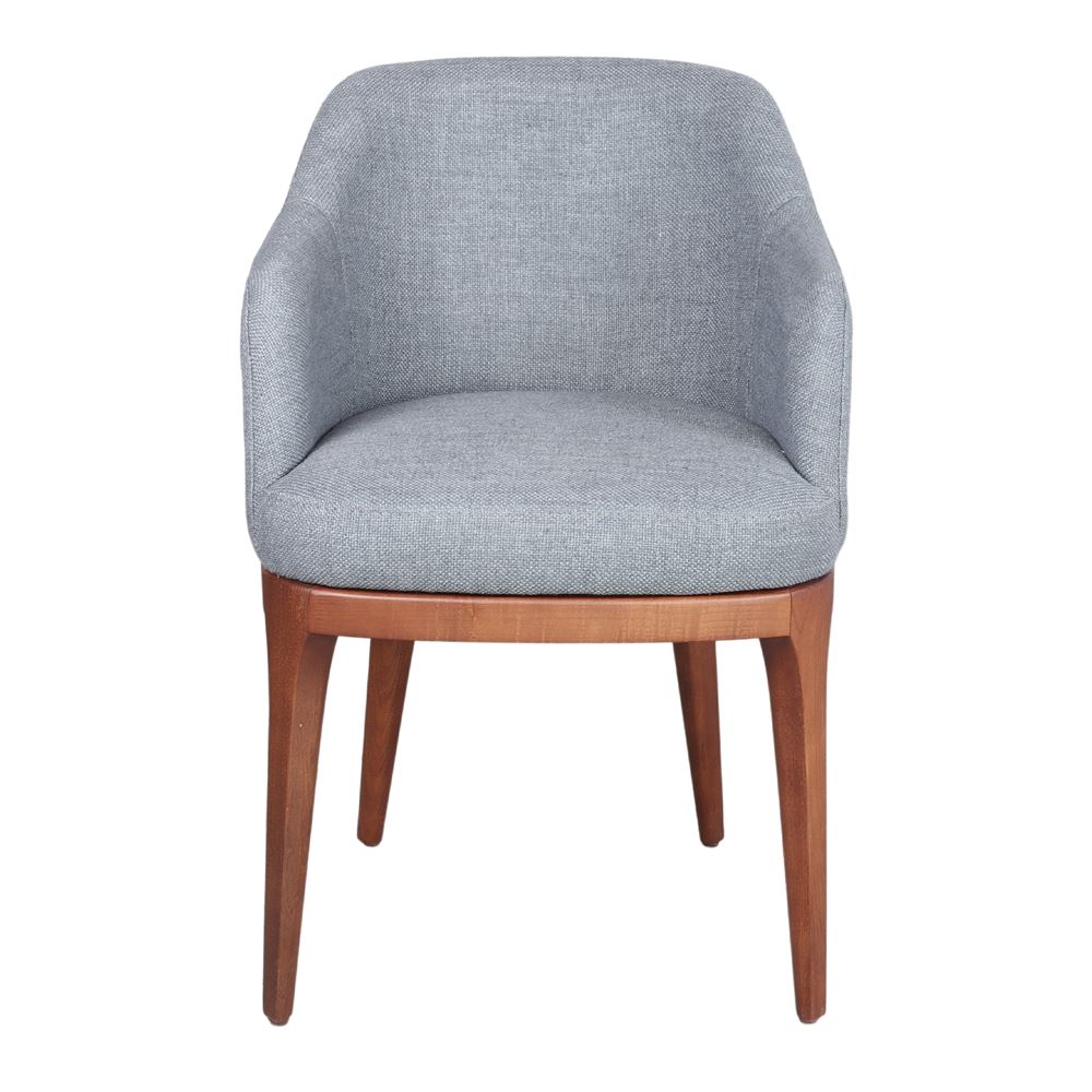 Silla tapizada de fresno con brazos Petra