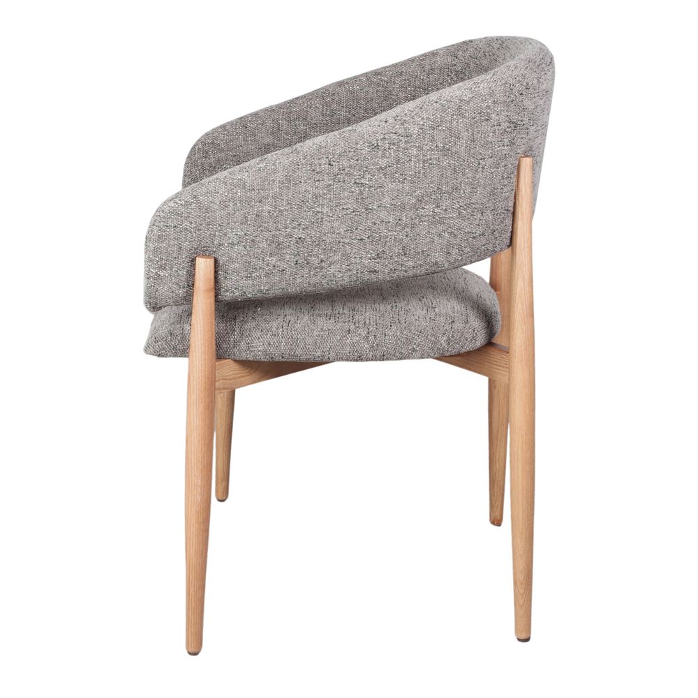 Silla tapizada de madera torneada Louise