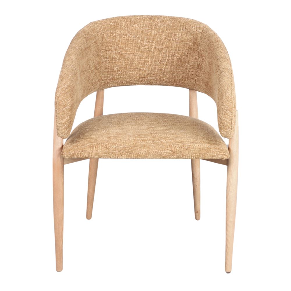 Silla tapizada de madera torneada Louise