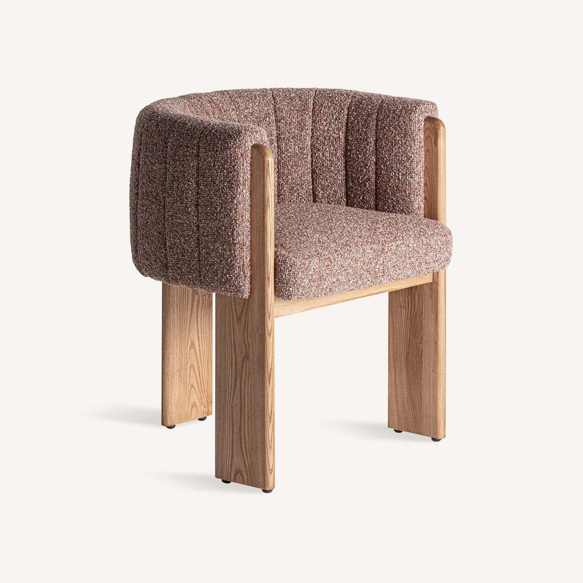 Silla tapizada de roble Vilafamés marrón