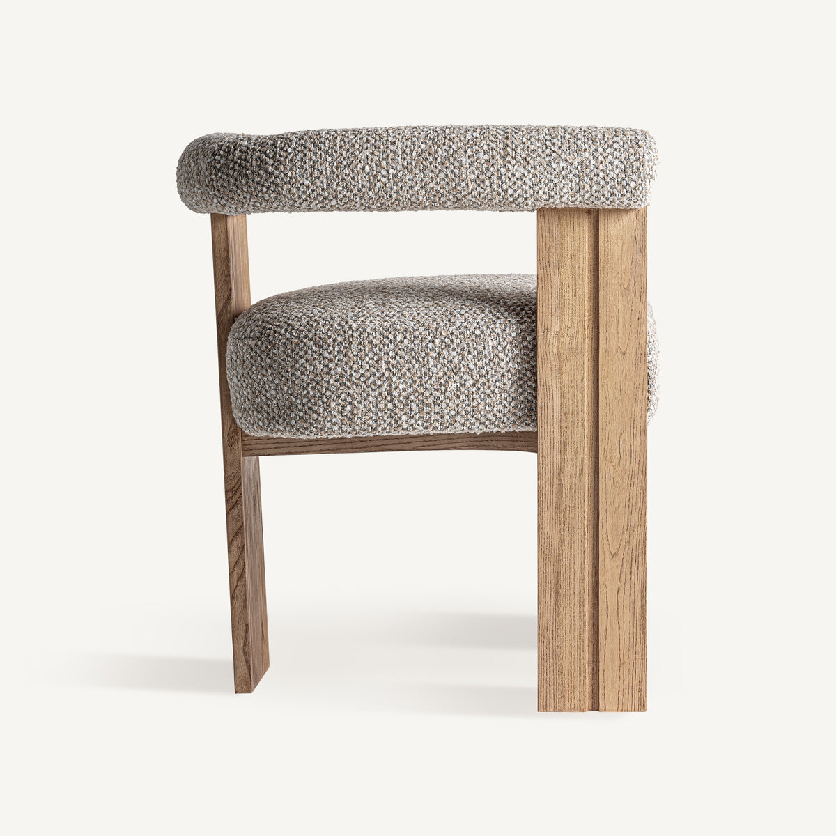 Silla tapizada gris y roble Espalmador
