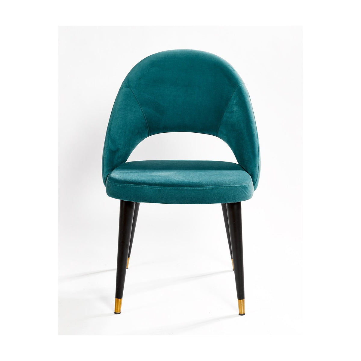 Silla de terciopelo azul y madera Arcos