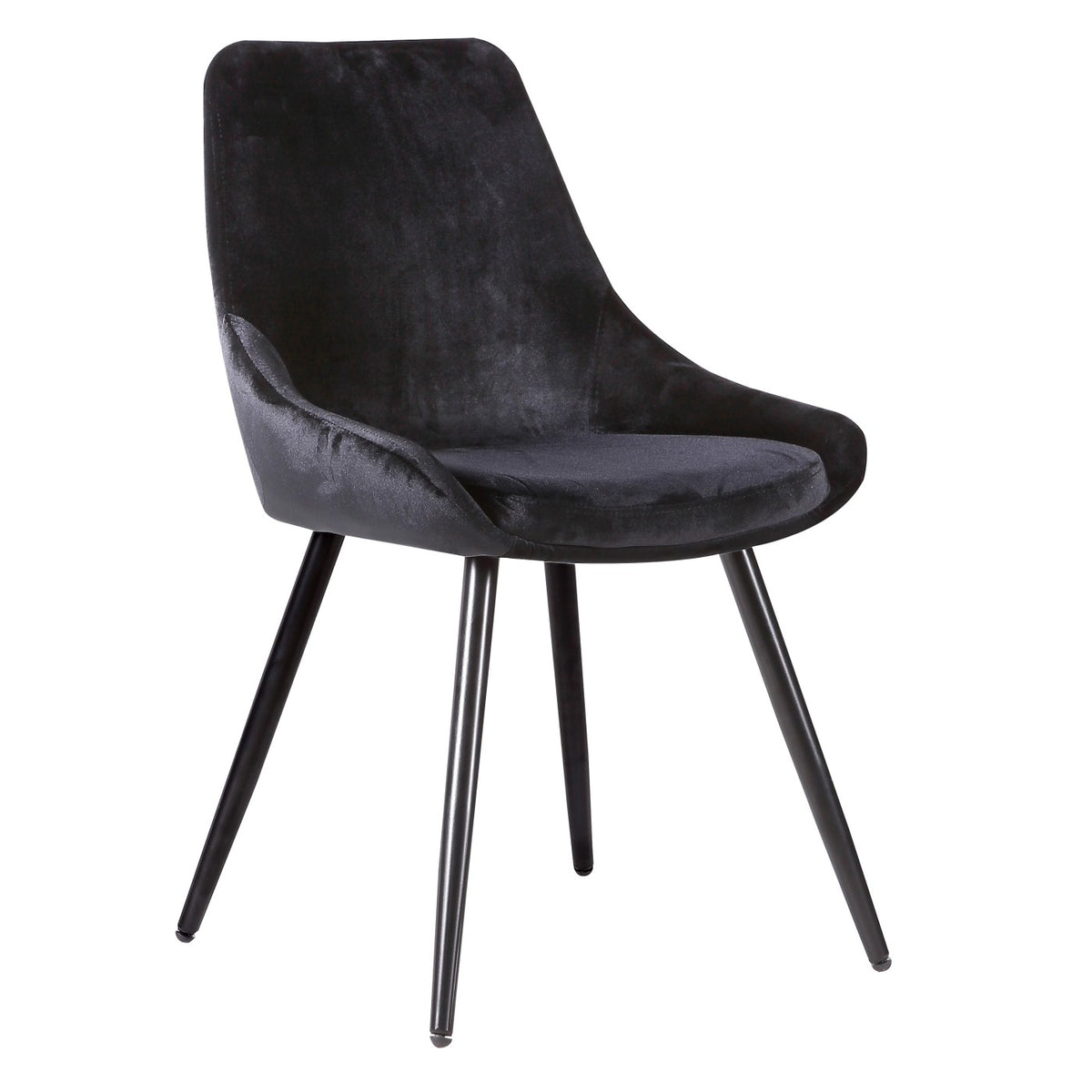 Silla de terciopelo negro Ubrique