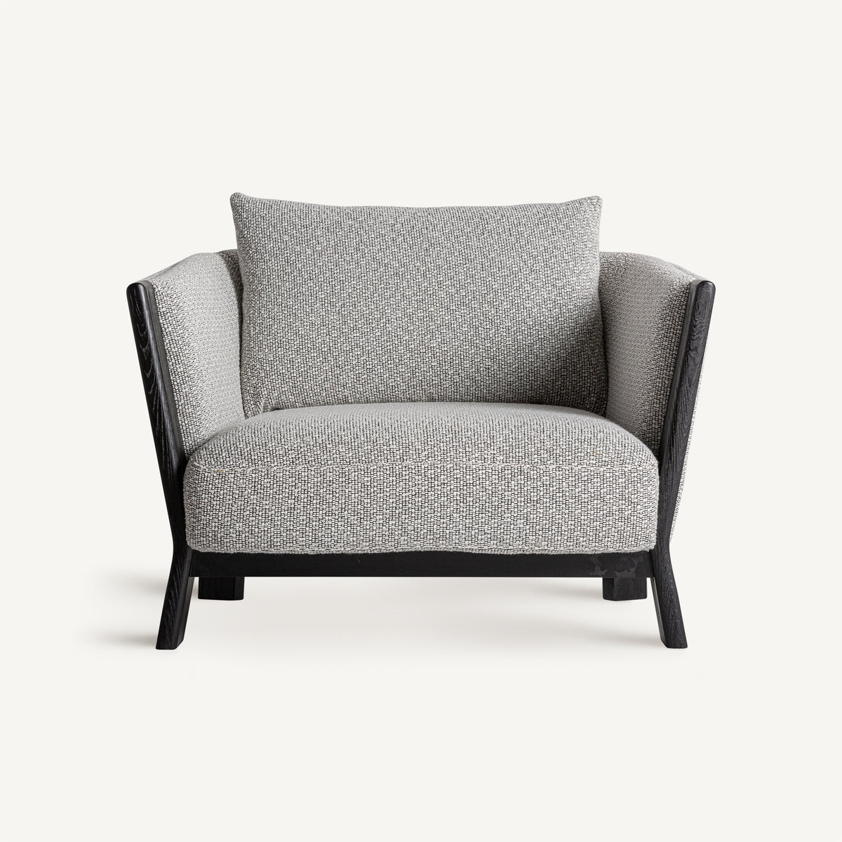Sillón amplio tapizado gris Cala Martina