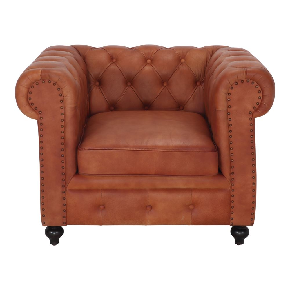 Sillón capitoné de piel Yolanda