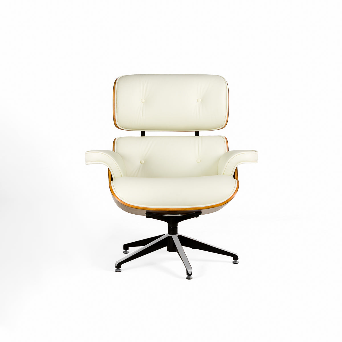 Sillón con reposapiés de piel Bomfim