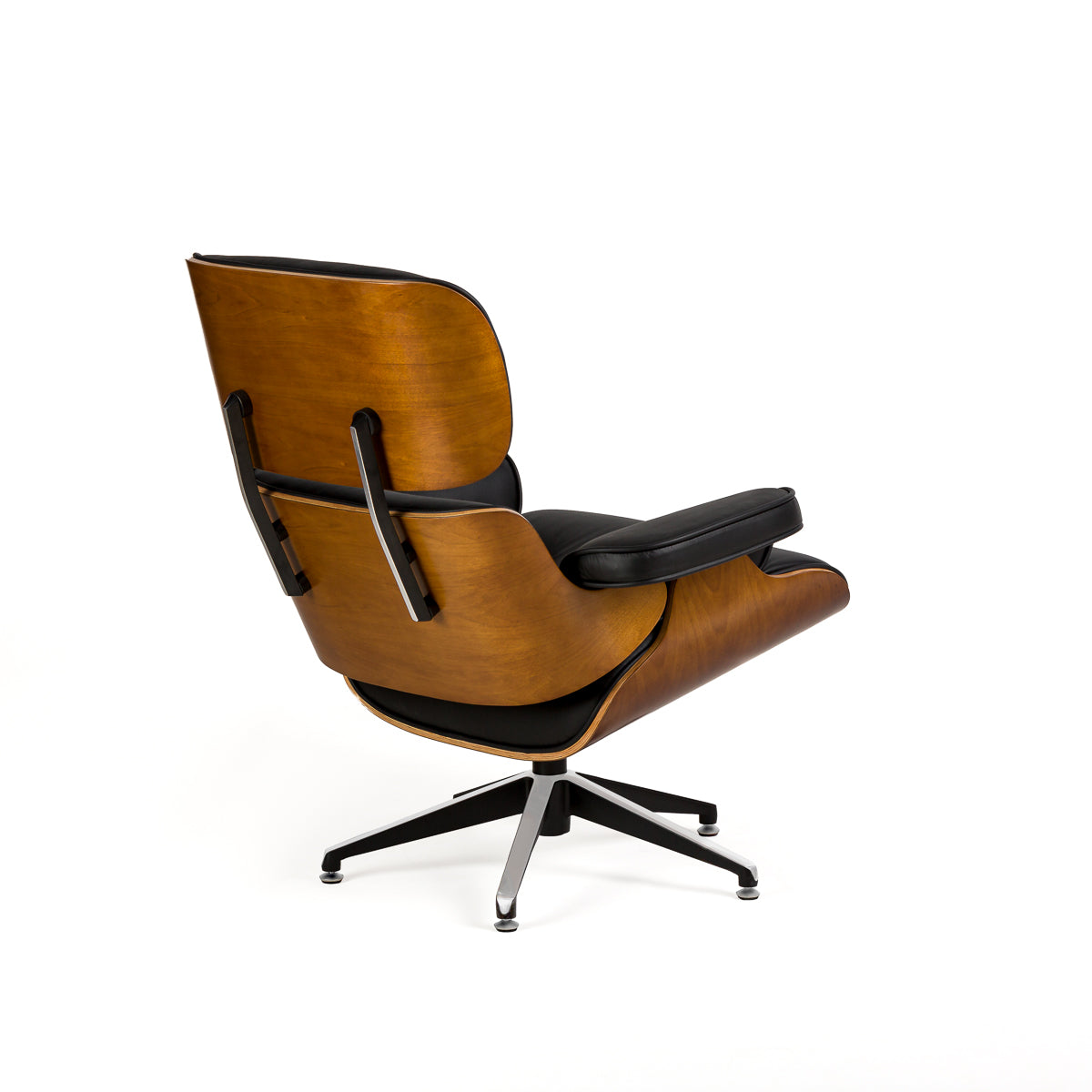 Sillón con reposapiés de piel Giussano