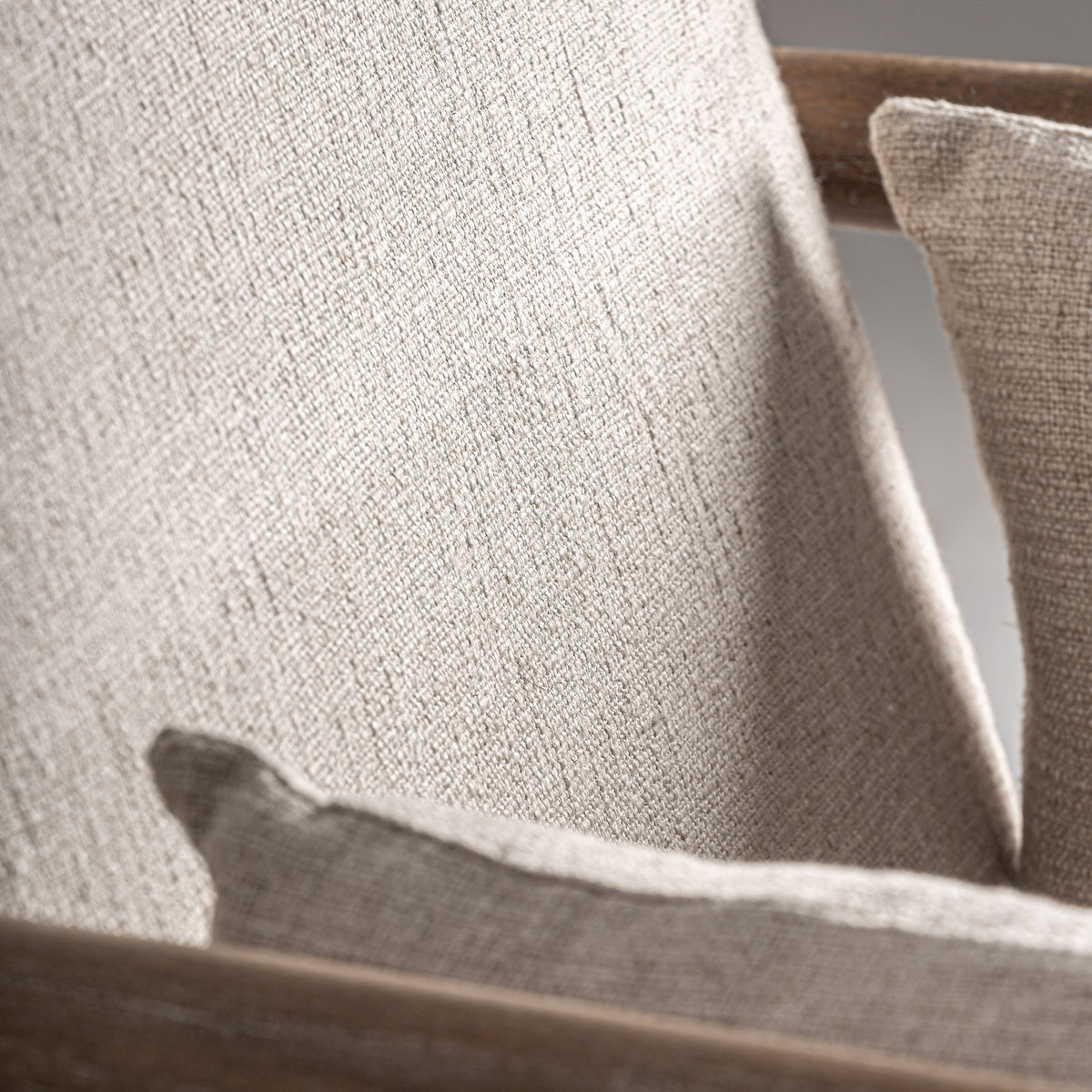 Sillón de abedul y algodón beige Sant Ferran